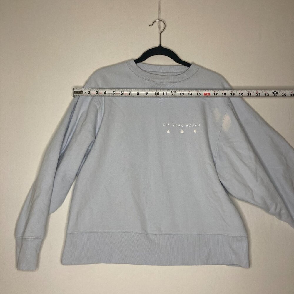 AYR All Year Round The Sweatshirt Crewneck Light Blue Small **FLAW** 100% Cotton - Picture 8 of 12